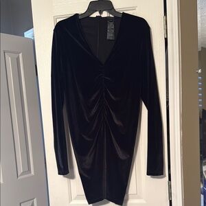 Elegant Black Velvet Dress